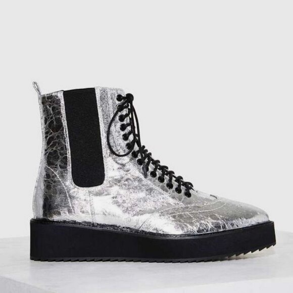 NWOB Shellys London Lily Chelsea Platform Wedge Boot - Picture 5 of 6